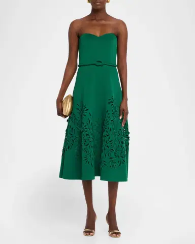 BADGLEY MISCHKA Cutout Strapless Sweetheart Midi Dress | Thumbnail 2