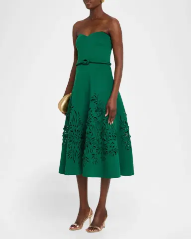 BADGLEY MISCHKA Cutout Strapless Sweetheart Midi Dress | Thumbnail 4