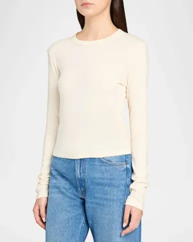 Mother The Long-Sleeve Itty Bitty Crop Tee | Thumbnail 4 Mother The Long-Sleeve Itty Bitty Crop Tee | Thumbnail 4