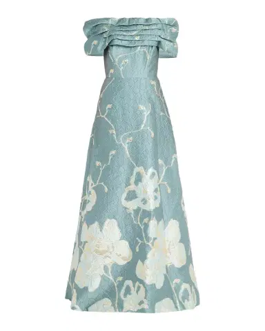 Rickie Freeman for Teri Jon Off-Shoulder Metallic Jacquard Gown | Thumbnail 1 Rickie Freeman for Teri Jon Off-Shoulder Metallic Jacquard Gown | Thumbnail 1