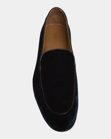 TOM FORD Boutique Men's Leo Leather-Trim Velvet Smoking Slippers | Thumbnail 6