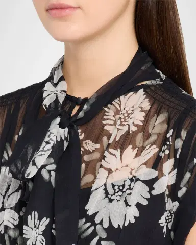 Rickie Freeman for Teri Jon Floral-Print Silk Chiffon Midi Dress | Thumbnail 5