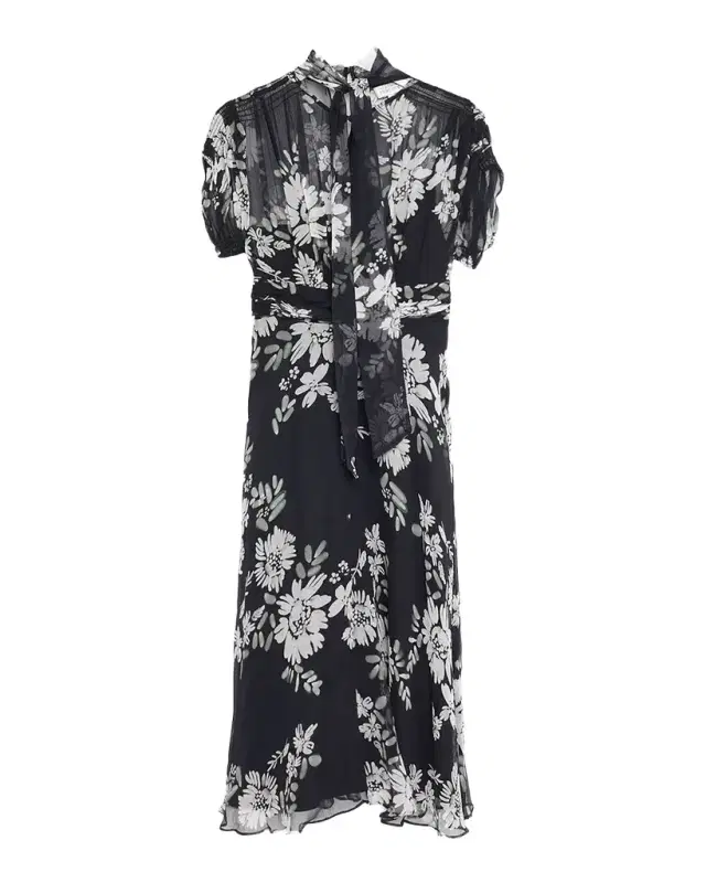 Rickie Freeman for Teri Jon Floral-Print Silk Chiffon Midi Dress