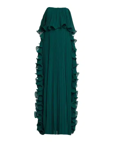 Badgley Mischka Strapless Pleated Ruffle Gown | Thumbnail 1 Badgley Mischka Strapless Pleated Ruffle Gown | Thumbnail 1