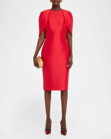 BADGLEY MISCHKA Cape-Sleeve Bodycon Midi Dress | Thumbnail 2 BADGLEY MISCHKA Cape-Sleeve Bodycon Midi Dress | Thumbnail 2