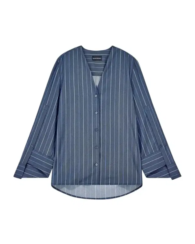 Emporio Armani Striped Slit-Sleeve Shirt