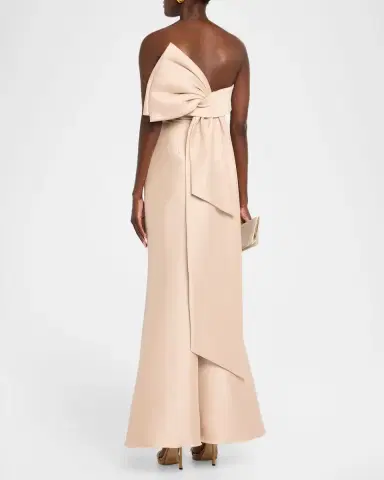 BADGLEY MISCHKA Strapless Bow-Back Trumpet Gown | Thumbnail 3 BADGLEY MISCHKA Strapless Bow-Back Trumpet Gown | Thumbnail 3