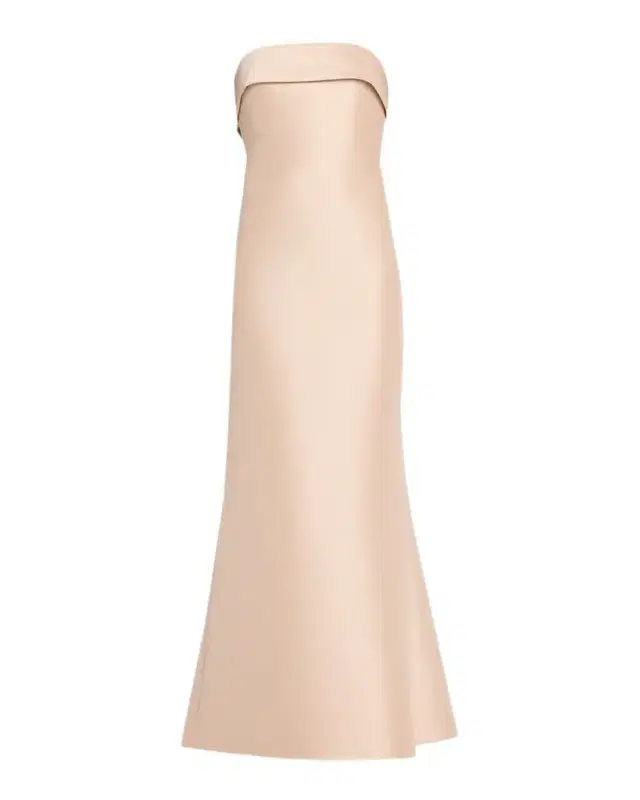 Badgley Mischka Strapless Bow-Back Trumpet Gown
