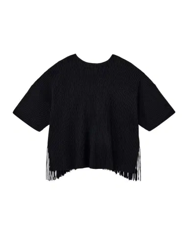 Emporio Armani Fringe-Hem Ottoman Ribbed Knit Cardigan | Thumbnail 1 Emporio Armani Fringe-Hem Ottoman Ribbed Knit Cardigan | Thumbnail 1