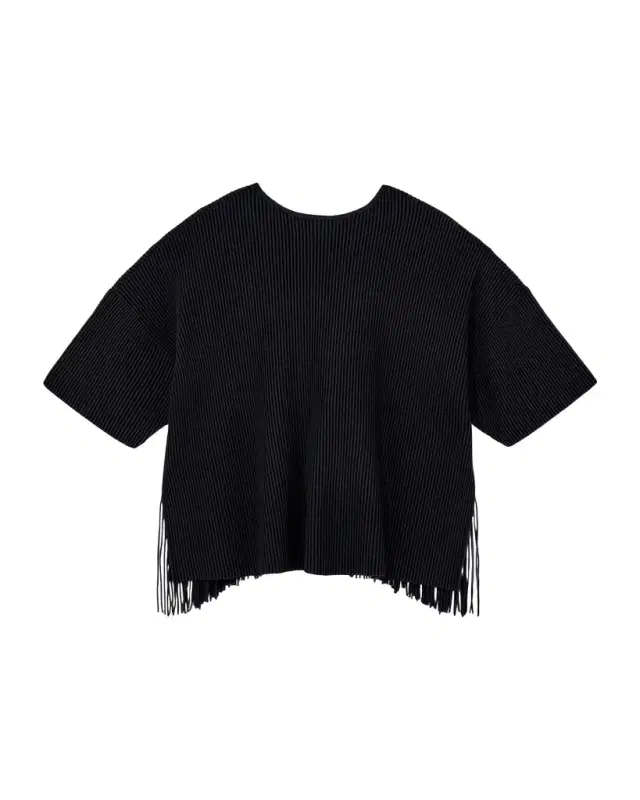 Emporio Armani Fringe-Hem Ottoman Ribbed Knit Cardigan
