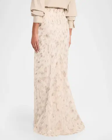 Brunello Cucinelli Animalier Sequin Feathered Skirt | Thumbnail 3 Brunello Cucinelli Animalier Sequin Feathered Skirt | Thumbnail 3