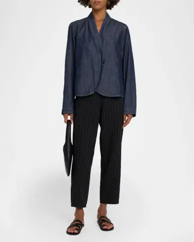 Eileen Fisher Curved Surplice Denim Jacket | Thumbnail 2