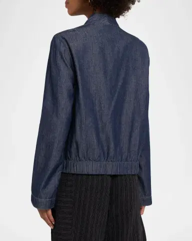 Eileen Fisher Curved Surplice Denim Jacket | Thumbnail 3