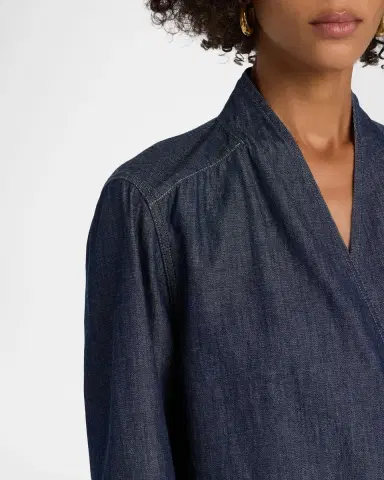 Eileen Fisher Curved Surplice Denim Jacket | Thumbnail 5