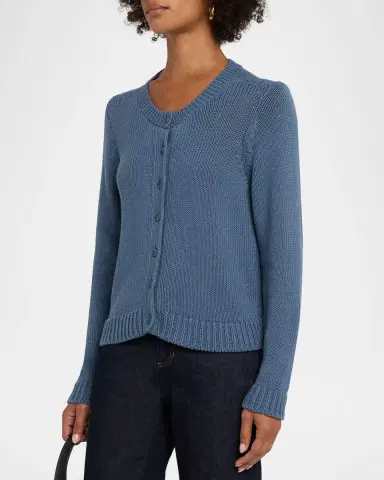 Eileen Fisher Crewneck Organic Cotton Knit Cardigan | Thumbnail 4 Eileen Fisher Crewneck Organic Cotton Knit Cardigan | Thumbnail 4
