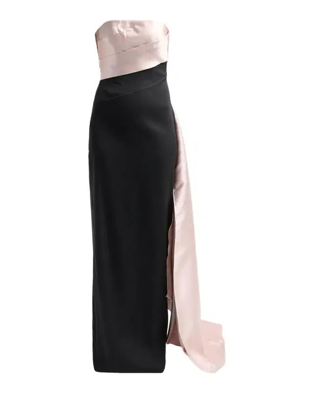 Rene Ruiz Collection Colorblocked Strapless Satin Gown