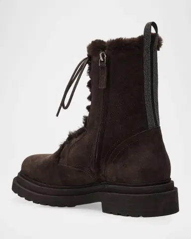 Brunello Cucinelli Monili-Trim Suede Ankle Boots | Thumbnail 2
