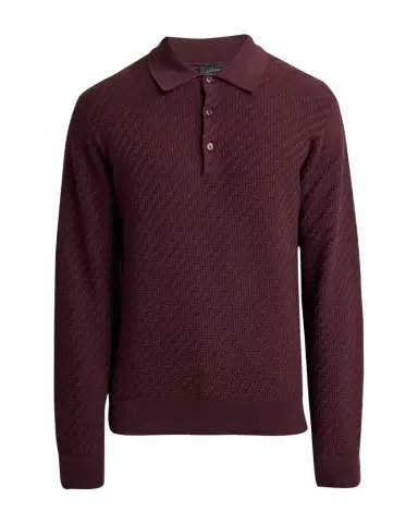 Brioni Men 's Cotton and Cashmere Jacquard Polo Sweater | Thumbnail 1 Brioni Men 's Cotton and Cashmere Jacquard Polo Sweater | Thumbnail 1