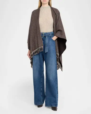 Brunello Cucinelli Mock-Neck Metallic Silk-Wool Short-Sleeve Sweater | Thumbnail 2 Brunello Cucinelli Mock-Neck Metallic Silk-Wool Short-Sleeve Sweater | Thumbnail 2