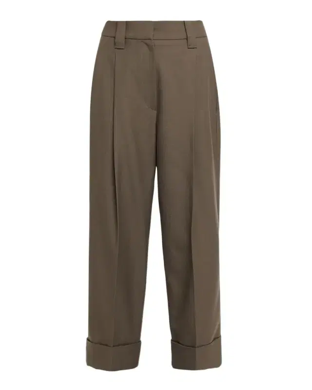 Brunello Cucinelli Couture Wool Twill Cuffed Pants