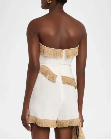 JBQ Morgan Strapless Fringe-Trim Top | Thumbnail 3