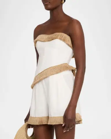 JBQ Morgan Strapless Fringe-Trim Top | Thumbnail 4