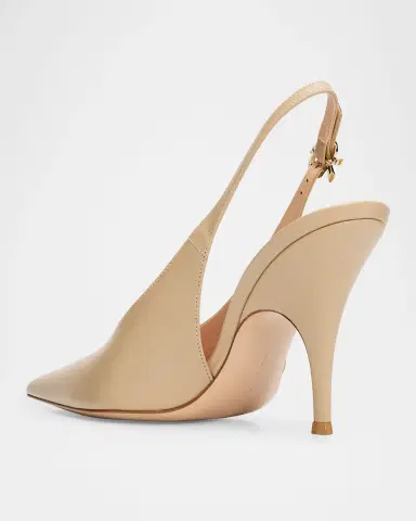 Gianvito Rossi 95mm Sofia Leather Slingback Pumps | Thumbnail 4