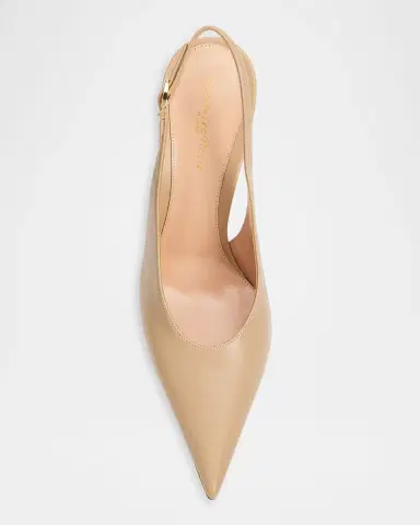 Gianvito Rossi 95mm Sofia Leather Slingback Pumps | Thumbnail 6