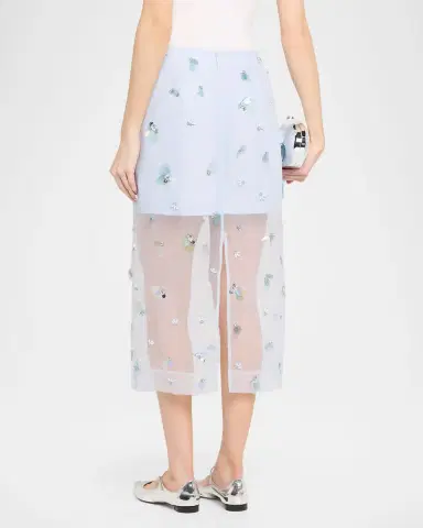 Simkhai Delilah Embellished Tulle Midi Skirt | Thumbnail 3 Simkhai Delilah Embellished Tulle Midi Skirt | Thumbnail 3