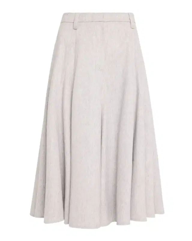 Brunello Cucinelli Beaver Flannel Full Midi Skirt