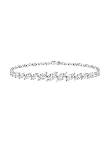 Wish Fine Jewelry 4.86ct Diamond 18K Gold Pear Graduated Tennis Bracelet | Thumbnail 1 Wish Fine Jewelry 4.86ct Diamond 18K Gold Pear Graduated Tennis Bracelet | Thumbnail 1
