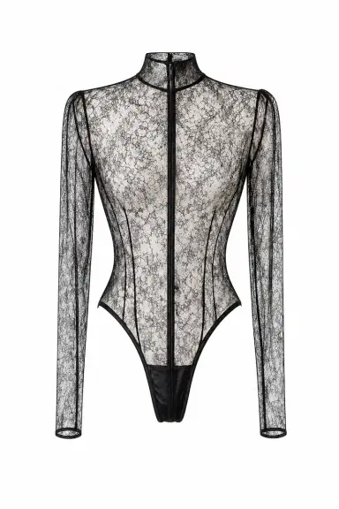 LaQuan Smith Bodysuit with Mock Neck Detail | Thumbnail 2 LaQuan Smith Bodysuit with Mock Neck Detail | Thumbnail 2