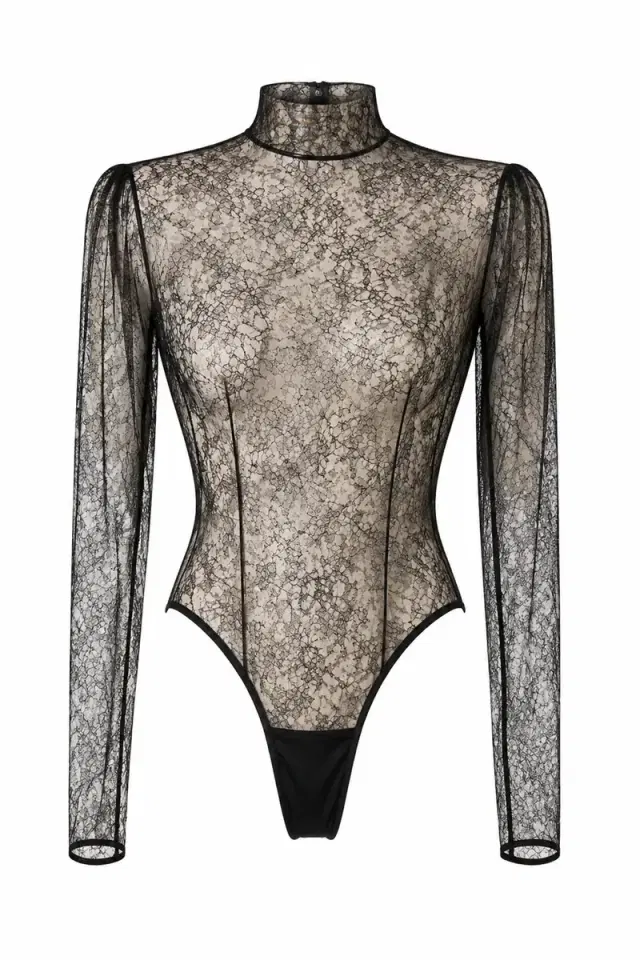 LaQuan Smith Bodysuit with Mock Neck Detail