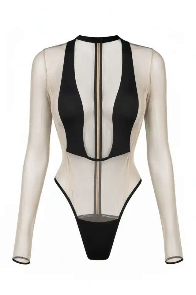 LaQuan Smith Bow Tie Detail Bodysuit