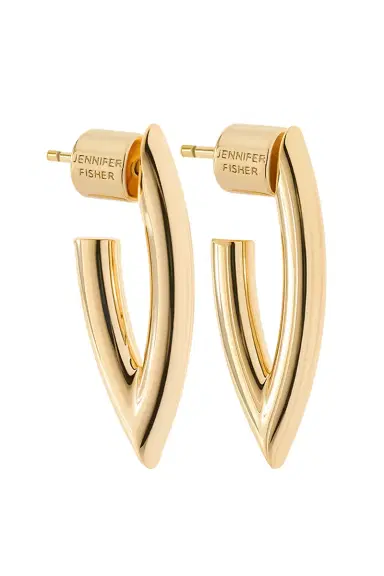 Jennifer Fisher Feather Huggie Earrings - Yellow | Thumbnail 1 Jennifer Fisher Feather Huggie Earrings - Yellow | Thumbnail 1
