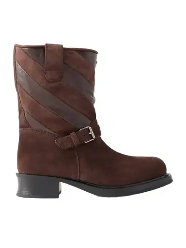 Valentino Garavani Rayons 40 Leather-trimmed Suede Ankle Boots | Thumbnail 1 Valentino Garavani Rayons 40 Leather-trimmed Suede Ankle Boots | Thumbnail 1