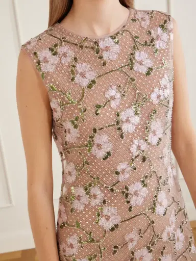 Self-Portrait Sequin-embellished Mesh Maxi Dress | Thumbnail 4 Self-Portrait Sequin-embellished Mesh Maxi Dress | Thumbnail 4