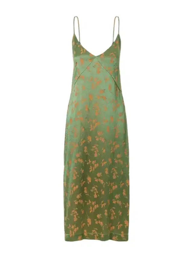 Dries Van Noten Floral-jacquard Satin Midi Dress