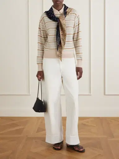 Guest In Residence Collegiate Striped Cashmere Polo Sweater | Thumbnail 2