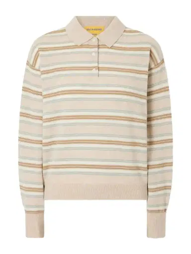 Guest In Residence Collegiate Striped Cashmere Polo Sweater | Thumbnail 1