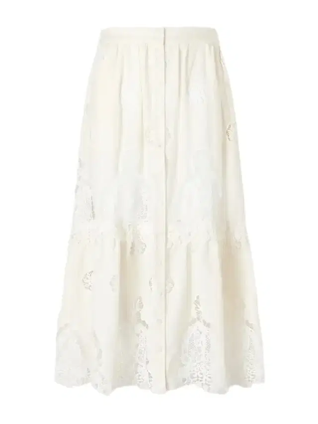 Miguelina Carolina Guipure Lace-trimmed Cotton-blend Maxi Skirt