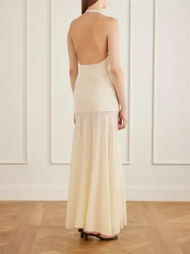 St. Agni Circle Mesh And Crepe Halterneck Maxi Dress | Thumbnail 3 St. Agni Circle Mesh And Crepe Halterneck Maxi Dress | Thumbnail 3