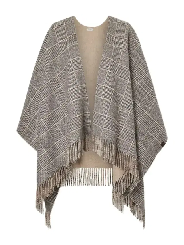 Brunello Cucinelli Fringed Prince-of-wales Checked Cashmere Wrap
