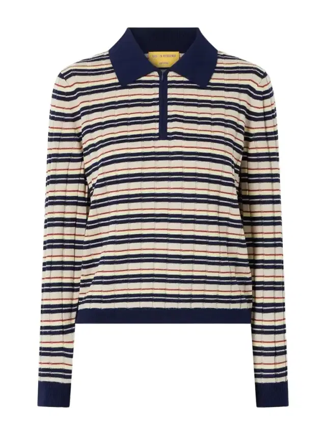 Striped Silk And Linen-blend Polo Shirt