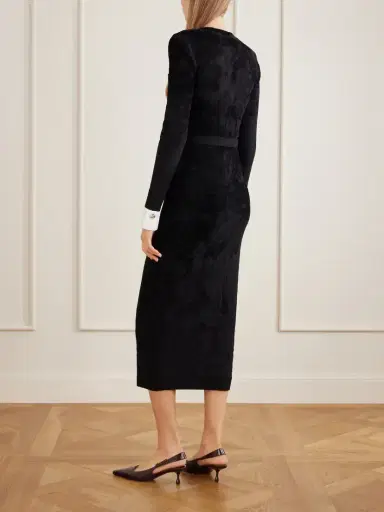 Self-Portrait Belted Chenille Midi Dress | Thumbnail 3