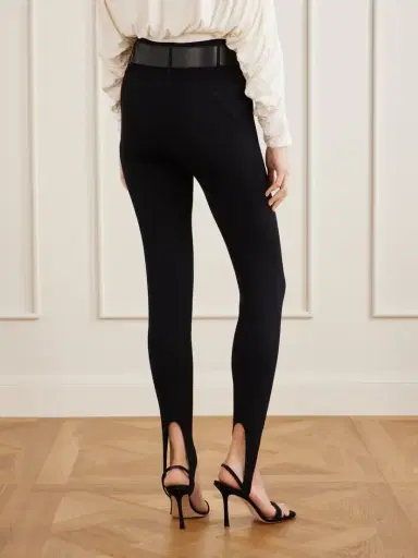Self-Portrait Belted Stretch-jersey Stirrup Leggings | Thumbnail 4