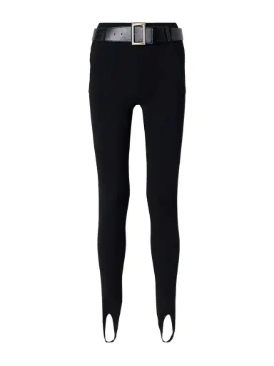 Self-Portrait Belted Stretch-jersey Stirrup Leggings | Thumbnail 1