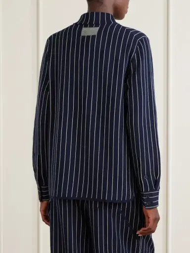 Guest In Residence Pinstriped Cotton And Silk-blend Shirt Cardigan | Thumbnail 4