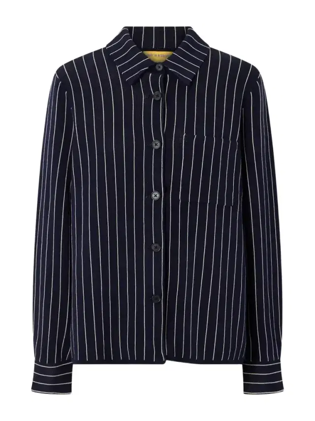 Pinstriped Cotton And Silk-blend Shirt Cardigan