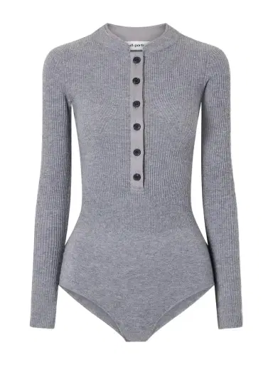 Self-Portrait Ribbed Wool-blend Bodysuit | Thumbnail 1 Self-Portrait Ribbed Wool-blend Bodysuit | Thumbnail 1